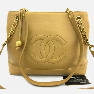 CHANEL Beige CC Caviar Tote